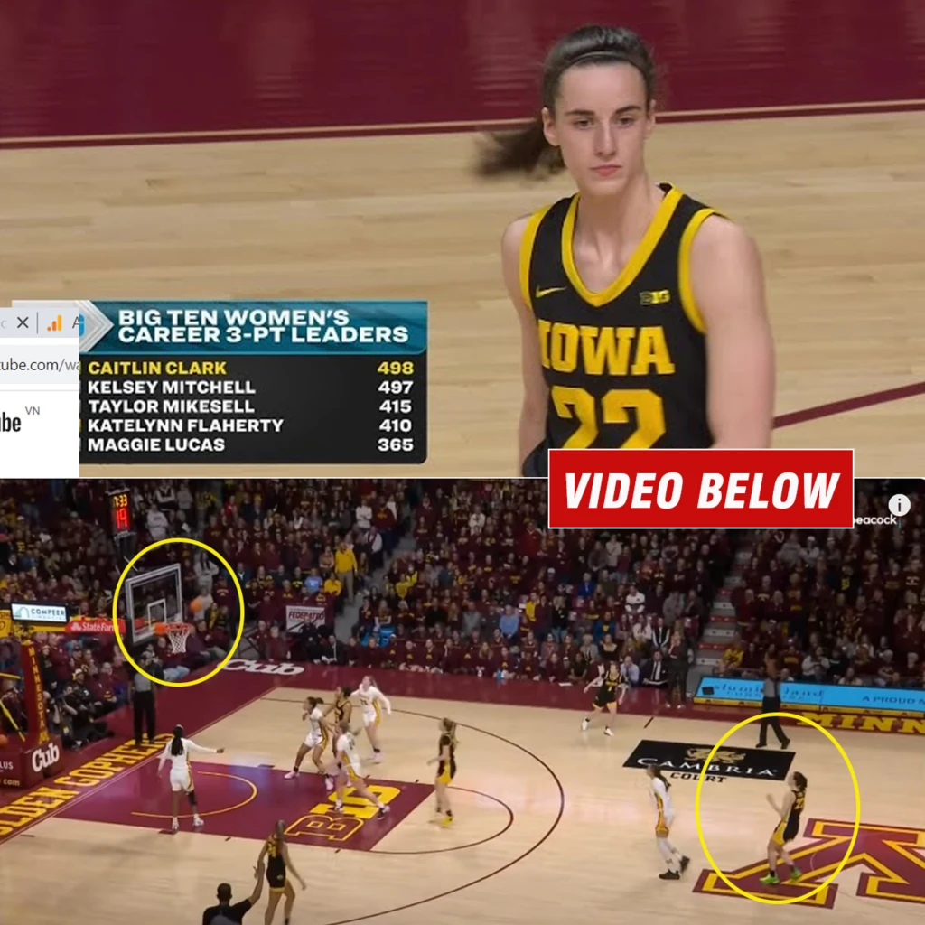 Caitlin Clark BREAKS Big Ten 3 Point Record With Back-To-Back LOGO Threes #6 Iowa Hawkeyes - News